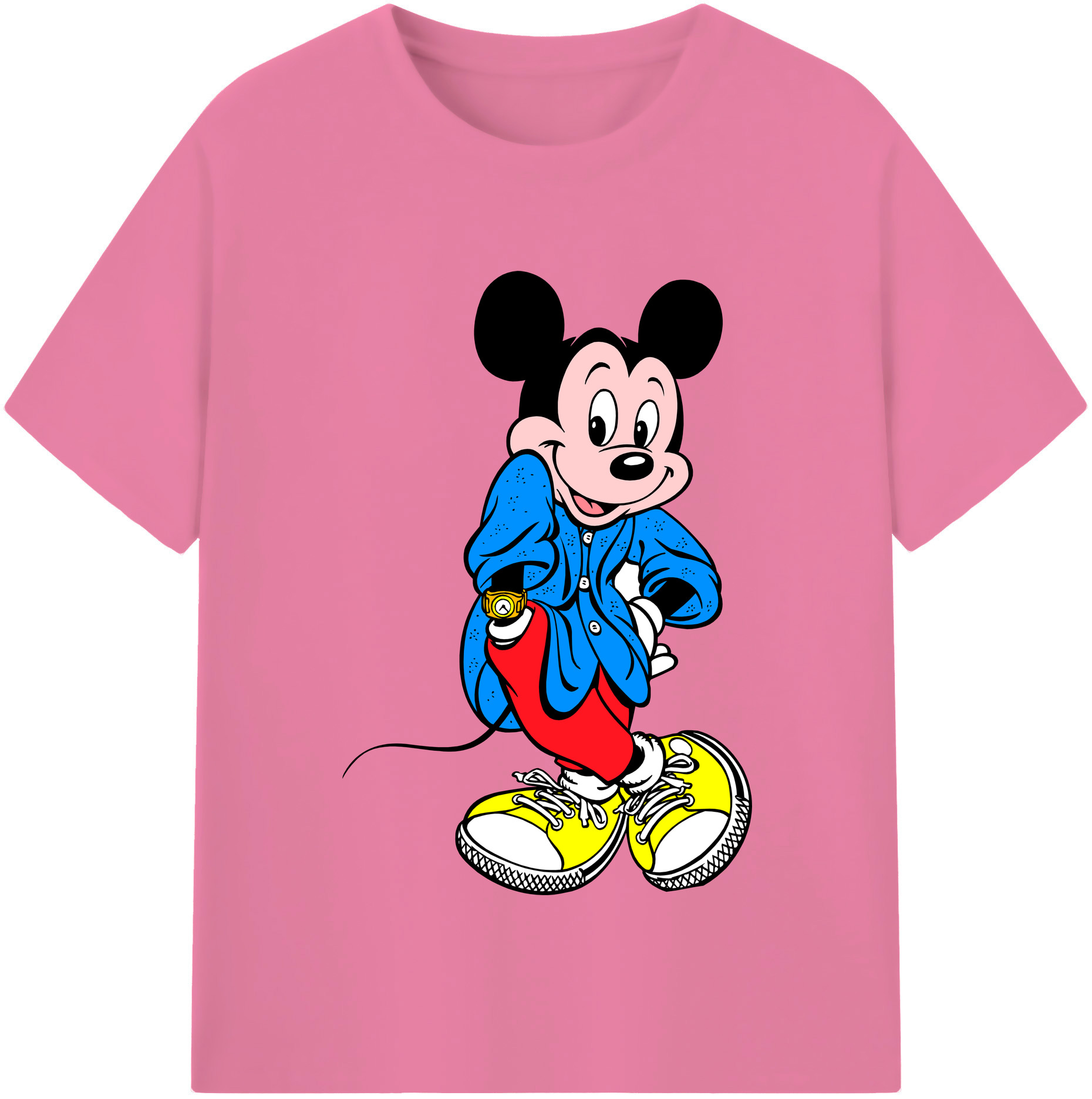 （画像用） ミッキーマウス Mickey Mouse 綿100％半袖Tシャツ（フロントプリント）